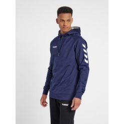 Bluza sportowa z kapturem męska Hummel Go Cotton Hoodie. Niebieskie bluzy z kapturem Hummel, m, bez wzorów, z kapturem. Za 168.00 zł.
