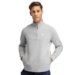 Bluza golfowa męska Divot. Szare bluzy SIROKO, m, bez wzorów, z materiału, bez kaptura. W wyprzedaży za 212.00 zł.