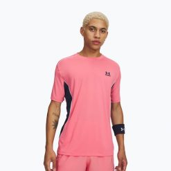 Koszulka treningowa męska Under Armour Tech Sport bittersweet pink/academy. Czerwone t-shirty sportowe Under Armour, bez wzorów, bez ramiączek, na fitness i siłownię. Za 159.99 zł.