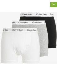 CALVIN KLEIN UNDERWEAR Bokserki (3 pary) w kolorze białym, czarnym i jasnoszarym rozmiar: M. Białe bokserki Calvin Klein Underwear, m, bez wzorów. Za 106.13 zł.