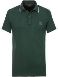 BOSS Orange Koszulka polo w kolorze ciemnozielonym rozmiar: XXL. Zielone koszulki polo BOSS Orange, xxl, bez wzorów, bez kołnierzyka, bez ramiączek. Za 225.57 zł.