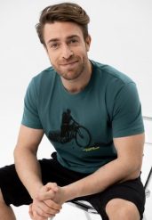 T-shirt z rowerowym printem, Comfort Fit, T-DAREN. T-shirty Volcano, l, bez wzorów, z bawełny, bez kołnierzyka, bez ramiączek. Za 59.99 zł.