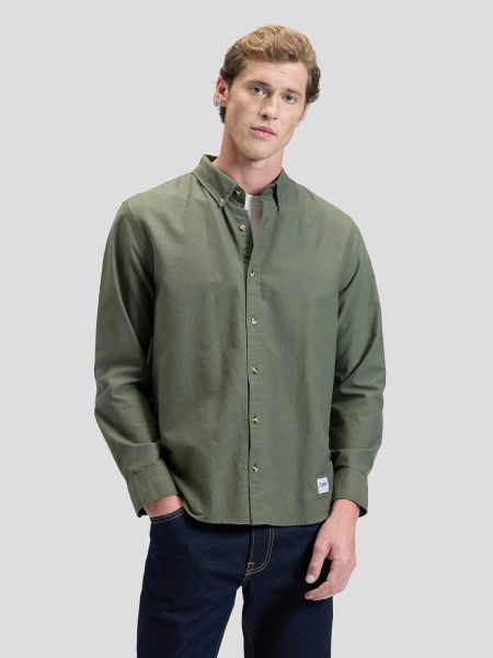 MESKA KOSZULA LEE WORKWEAR BUTTON DOWN OAK MOSS 112376598. Zielone koszule Lee, m, bez wzorów, bez kołnierzyka, bez ramiączek. Za 139.99 zł.