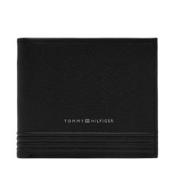 Duży Portfel Męski Tommy Hilfiger. Czarne portfele Tommy Hilfiger, bez wzorów. Za 249.99 zł.