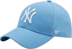 Czapka z daszkiem - New York Yankees Czapka regulowana. Niebieskie czapki z daszkiem 47 Brand, bez wzorów, z materiału. Za 190.50 zł.