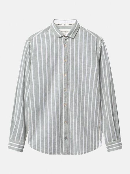 COLOURS & SONS Koszula w kolorze jasnozielono-białym rozmiar: M. Szare koszule COLOURS & SONS, m, bez wzorów, bez kołnierzyka, bez ramiączek. Za 150.72 zł.