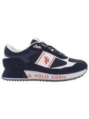 U.S. Polo Assn. Skórzane sneakersy w kolorze granatowym rozmiar: 42. Niebieskie buty sportowe casual U.S. Polo Assn., bez wzorów, z materiału, bez zapięcia. Za 217.99 zł.