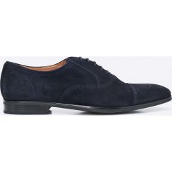 Geox - Półbuty. Niebieskie eleganckie półbuty Geox, bez wzorów, z materiału, bez obcasa, bez zapięcia. W wyprzedaży za 229.90 zł.