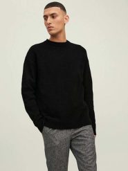 Jack & Jones Sweter w kolorze czarnym rozmiar: XL. Czarne swetry nierozpinane Jack & Jones, xl, bez wzorów, z wełny, bez kołnierzyka, bez ramiączek. Za 97.28 zł.