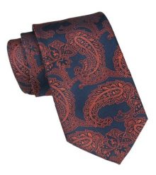 Krawat Męski - Alties - Miedziany Motyw Orientalny. Brązowe krawaty i muchy Alties, bez wzorów, z tkaniny. Za 49.00 zł.