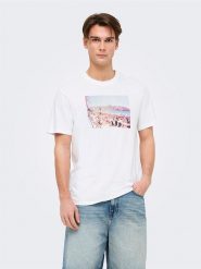 ONLY & SONS Koszulka "Max" w kolorze białym rozmiar: XXL. Białe bezrękawniki Only & Sons, xxl, bez wzorów, z bawełny, bez kołnierzyka, bez ramiączek. Za 35.10 zł.