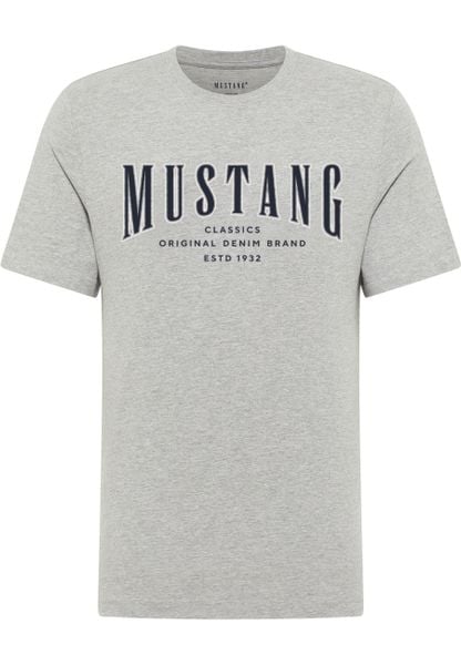 Męski T-Shirt Mustang Style Alex Mid Grey Mélange 1017336 4140. Szare t-shirty Mustang, m, bez wzorów, bez kołnierzyka, bez ramiączek. Za 69.99 zł.