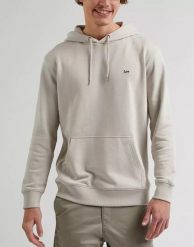 LEE PLAIN HOODIE MĘSKA BLUZA FOGGY GRAY L80YFWA14 112331441. Szare bluzy Lee, l, bez wzorów, z kapturem. Za 199.99 zł.