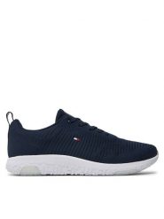 Tommy Hilfiger Sneakersy Corporate Knit Rib Runner FM0FM02838 Granatowy. Niebieskie buty sportowe casual Tommy Hilfiger, bez wzorów, z materiału, bez zapięcia. Za 489.99 zł.