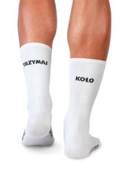 Skarpety Kolarskie Trzymaj Koło White. Białe skarpety LUXA, bez wzorów, z elastanu. Za 64.90 zł.