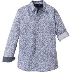Koszula w kwiatowy deseń Slim Fit, długi rękaw bonprix biało-niebieski w kwiatowy deseń. Koszule marki bonprix. Za 89.99 zł.