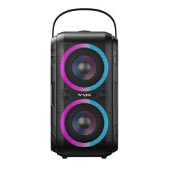 Głośnik bezprzewodowy Bluetooth W-KING T9-2 80W czarny. Czarne głośniki przenośne W-KING. Za 592.99 zł.