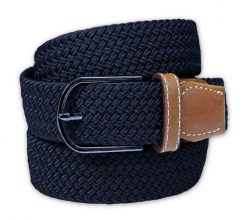 Ciemny Granatowy Elastyczny Męski Pasek do Spodni, Pleciony, Casual -ALTIES- Parciany, Jednokolorowy. Niebieskie paski Alties, bez wzorów, z elastanu, casualowe. Za 59.00 zł.