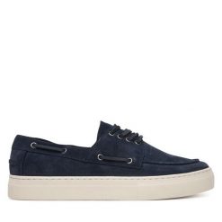 Półbuty Vagabond Shoemakers. Niebieskie eleganckie półbuty Vagabond Shoemakers, bez wzorów, bez obcasa, bez zapięcia. Za 396.99 zł.