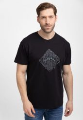 Bawełniana koszulka, Comfort Fit, T-LIQUID. Czarne t-shirty Volcano, m, bez wzorów, z bawełny, bez kołnierzyka, bez ramiączek. Za 69.99 zł.