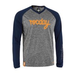 Koszulka rowerowa MTB męska Rocday EVO Melange Sanitized®. Brązowe bluzy ROCDAY, m, bez wzorów, z jersey, bez kaptura. Za 119.99 zł.