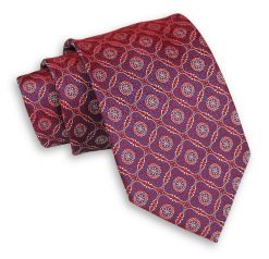 Czerwony Mieniący Męski Krawat -Chattier- 7,5cm, Klasyczny, Szeroki, Elegancki, Wzór Geometryczny. Czerwone krawaty i muchy Chattier, bez wzorów, z tkaniny. Za 49.00 zł.