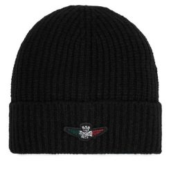 Czapka Aeronautica Militare. Czarne czapki zimowe Aeronautica Militare, bez wzorów. Za 179.99 zł.