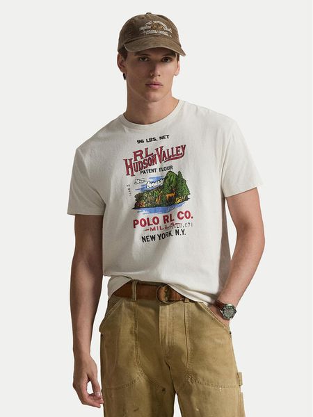 Polo Ralph Lauren T-Shirt 710P04979001 Biały Classic Fit. Białe koszulki polo Polo Ralph Lauren, l, bez wzorów, z bawełny, bez kołnierzyka, bez ramiączek. Za 400.99 zł.