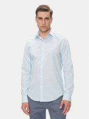Calvin Klein Koszula LV019EU013 Błękitny Slim Fit. Niebieskie koszule CALVIN KLEIN, m, bez wzorów, z bawełny, bez kołnierzyka, bez ramiączek. Za 439.99 zł.