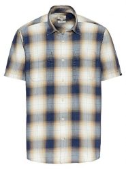 Camel Active Koszula - Regular fit - w kolorze niebiesko-beżowym rozmiar: L. Brązowe koszule Camel Active, l, bez wzorów, z bawełny, bez kołnierzyka, bez ramiączek. Za 126.99 zł.