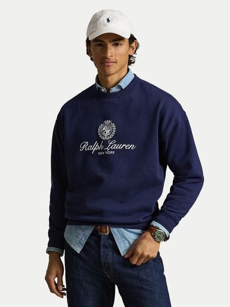 Polo Ralph Lauren Bluza 710A13264002 Granatowy Relaxed Fit. Niebieskie bluzy Polo Ralph Lauren, m, bez wzorów, z bawełny, bez kaptura. Za 721.99 zł.