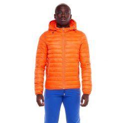 Męska kurtka z kapturem i zamkiem Basic. Brązowe kurtki LEONE 1947 APPAREL, l, bez wzorów, z tkaniny, z kapturem. Za 246.29 zł.