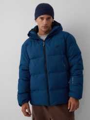 4F Kurtka zimowa membrana 5000 męska - granatowa XXL. Niebieskie kurtki 4F, na zimę, m, bez wzorów, bez kaptura. Za 499.99 zł.