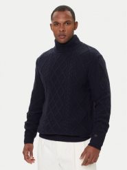 Tommy Hilfiger Golf MW0MW40914 Granatowy Regular Fit. Niebieskie golfy Tommy Hilfiger, m, bez wzorów, z wełny, bez ramiączek. Za 999.99 zł.