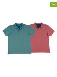 The Time of Bocha Koszulki polo (2 szt.) w kolorze jasnoróżowym i turkusowym rozmiar: S. Różowe koszulki polo The Time of Bocha, s, bez wzorów, z bawełny, bez kołnierzyka, bez ramiączek. Za 165.99 zł.