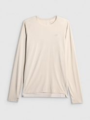 4F Longsleeve do biegania szybkoschnący męski - szary XL. Szare bluzki z długim rękawem 4F, m, bez wzorów, z materiału, bez kołnierzyka, bez ramiączek. Za 149.99 zł.