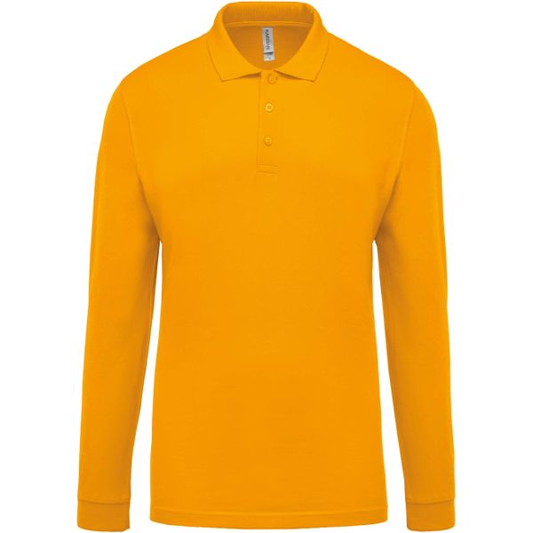 Koszulka polo z długim rękawem Kariban Piqué. Żółte bluzki z długim rękawem KARIBAN, m, bez wzorów, z żakardem, bez kołnierzyka, bez ramiączek. W wyprzedaży za 56.00 zł.