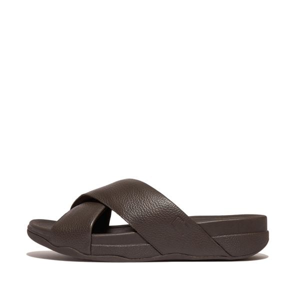 Skórzane sandały FitFlop Surfer. Czarne sandały FIT FLOP, z materiału, bez zapięcia. Za 421.62 zł.