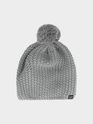4F Czapka zimowa z pomponem męska - szara M. Szare czapki zimowe 4F, bez wzorów, z materiału. W wyprzedaży za 39.99 zł.