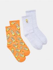 Skarpetki z bawełną 2 pack The Simpsons - wielobarwny. Skarpety Sinsay, bez wzorów, z bawełny. Za 15.99 zł.
