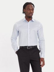 Calvin Klein Koszula LV019EU068 Błękitny Slim Fit. Niebieskie koszule CALVIN KLEIN, m, bez wzorów, z bawełny, bez kołnierzyka, bez ramiączek. Za 389.99 zł.