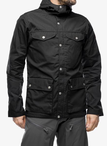 Kurtka outdoorowa męska Fjallraven Greenland Jacket. Czarne kurtki Fjällräven, m, bez wzorów, z bawełny. Za 1,203.70 zł.