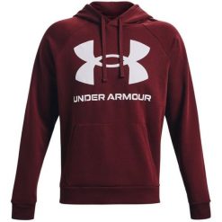 Bluza męska Under Armour Rival Fleece Big Logo HD. Czerwone bluzy Under Armour, m, bez wzorów, bez kaptura. Za 197.00 zł.
