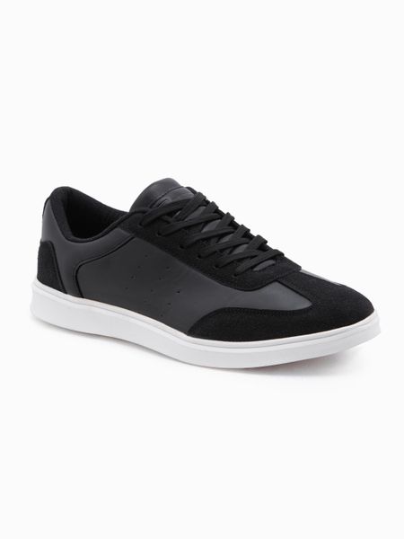 Casualowe buty męskie sneakersy OLDSCHOOL – czarne V2 - Rozmiar: 43. Czarne buty sportowe casual Ombre Clothing, bez wzorów, z gumy, bez zapięcia. W wyprzedaży za 79.99 zł.