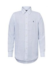 Polo Ralph Lauren koszula lniana na co dzień Mężczyźni Modern Fit len niebieski, XL. Niebieskie koszule Polo Ralph Lauren, m, bez wzorów, ze lnu, bez kołnierzyka, bez ramiączek. Za 649.95 zł.