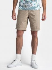 Petrol Industries Szorty materiałowe M-1040-SHO501 Beżowy Slim Fit. Brązowe szorty Petrol Industries, m, bez wzorów, z bawełny. Za 129.99 zł.