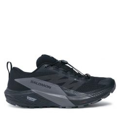 Buty do biegania Salomon. Czarne buty do biegania Salomon, bez wzorów, z gore-texu, bez zapięcia, do biegania, gore-tex. Za 459.99 zł.