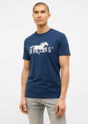 Męski T-Shirt Mustang Style Austin Dress Blues 1016492 5334. T-shirty Mustang, m, bez wzorów, bez kołnierzyka, bez ramiączek. Za 79.99 zł.