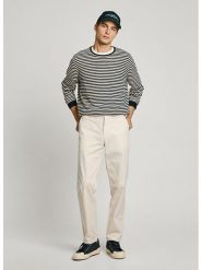 Pepe Jeans Spodnie chino "Poplin" w kolorze kremowym rozmiar: W38. Brązowe eleganckie spodnie Pepe Jeans, z jeansu. Za 212.45 zł.