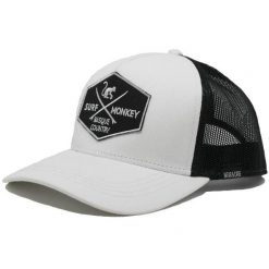 Czapka Trucker - 5 Paneli / Z recyklingu / Jeden rozmiar (Biały/Czarny). Białe czapki z daszkiem SURF MONKEY, z aplikacjami. Za 159.95 zł.